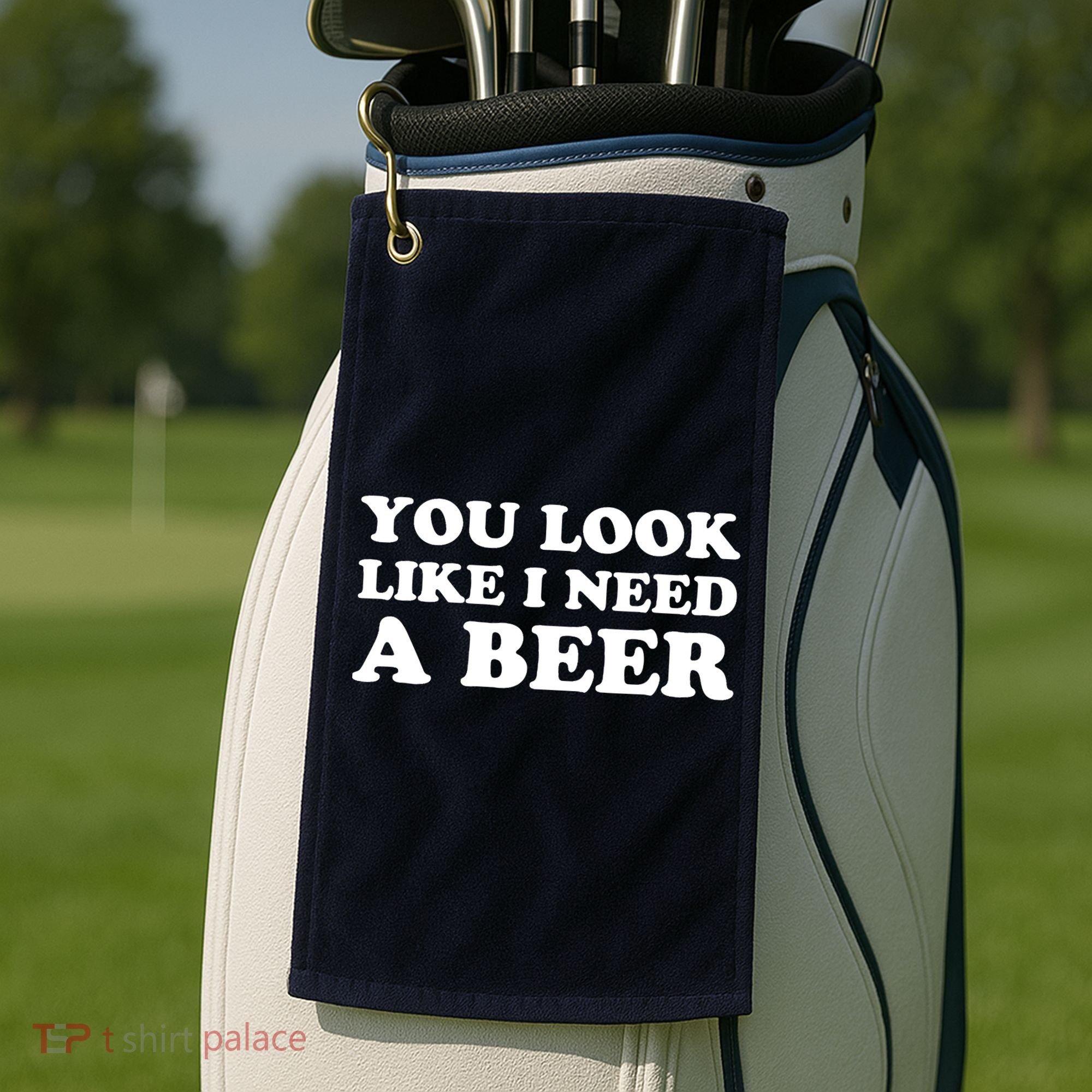 You Look Like I Need A Beer Funny Brew Alcohol Drink Golf Towel