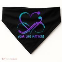 Your Life Matters Suicide Prevention Awareness Infinity Heart USA-Made Doggie Bandana thumb 0