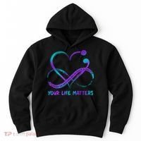Your Life Matters Suicide Prevention Awareness Infinity Heart Hoodie thumb 0