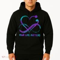Your Life Matters Suicide Prevention Awareness Infinity Heart Hoodie thumb 2