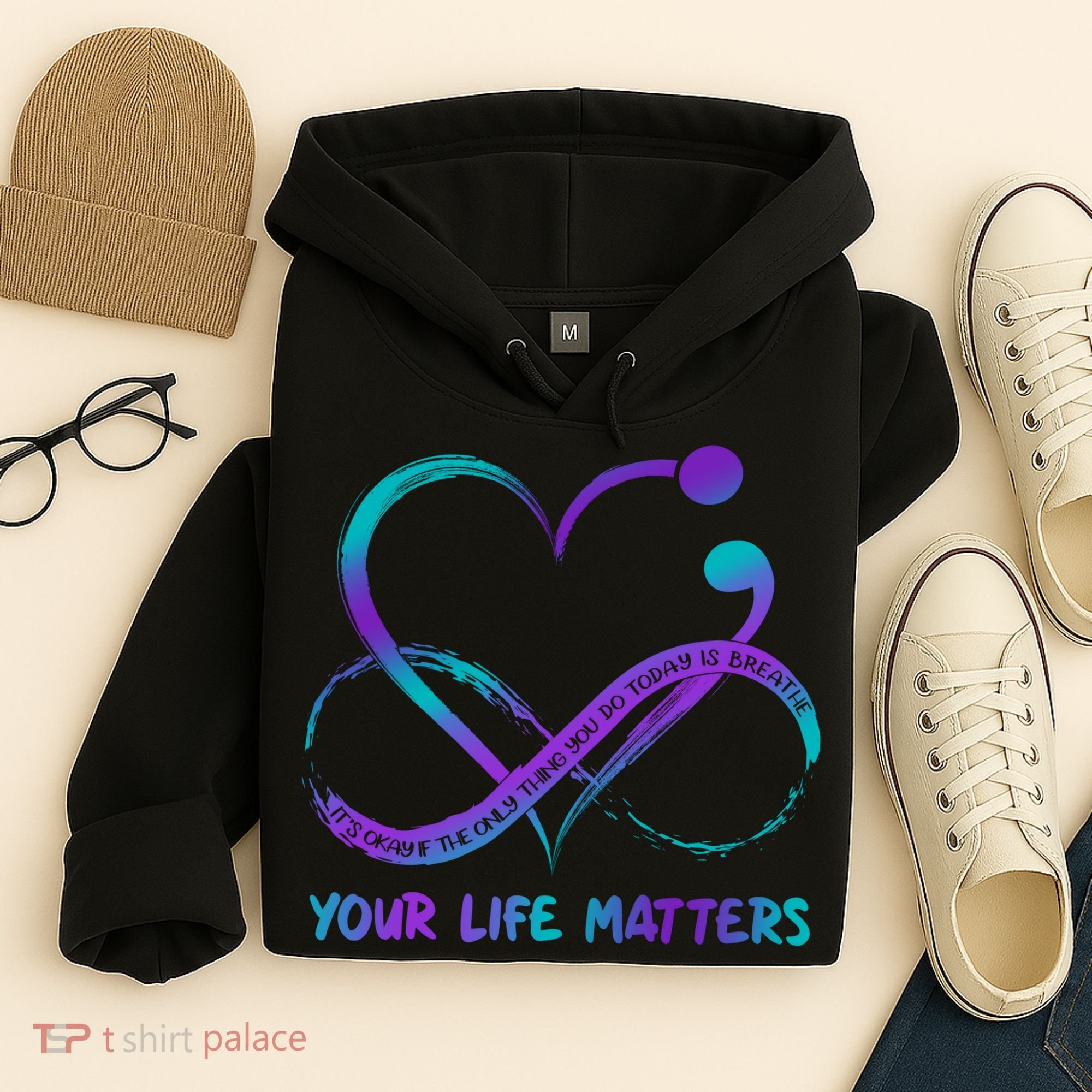 Your Life Matters Suicide Prevention Awareness Infinity Heart Hoodie