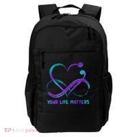 Your Life Matters Suicide Prevention Awareness Infinity Heart Backpack thumb 0
