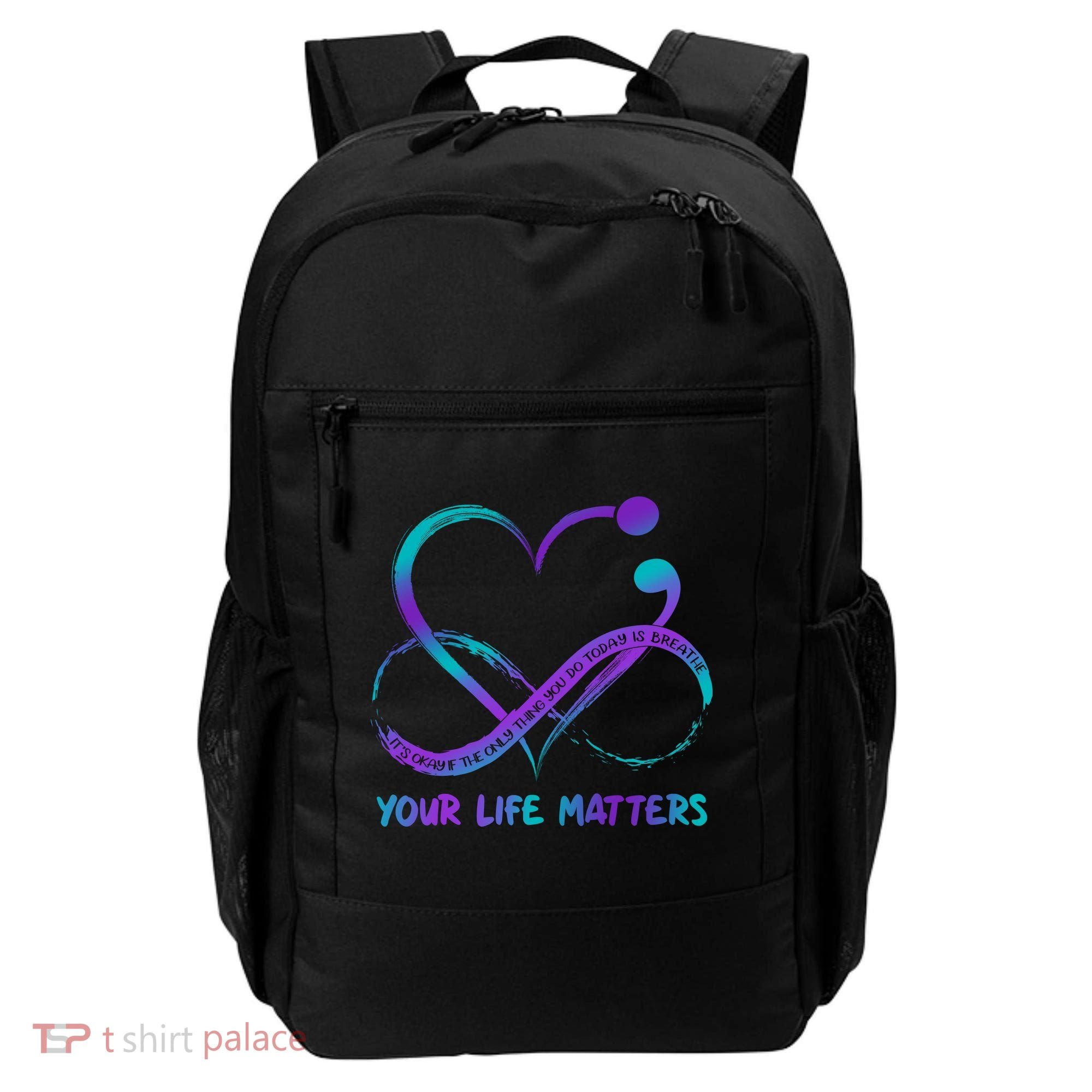 Your Life Matters Suicide Prevention Awareness Infinity Heart Backpack