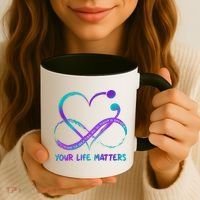 Your Life Matters Suicide Prevention Awareness Infinity Heart Coffee Mug thumb 3