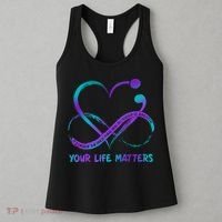 Your Life Matters Suicide Prevention Awareness Infinity Heart Women's Tank Top thumb 3
