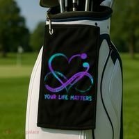 Your Life Matters Suicide Prevention Awareness Infinity Heart Golf Towel thumb 2