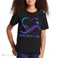 Your Life Matters Suicide Prevention Awareness Infinity Heart Kids T-Shirt thumb 2
