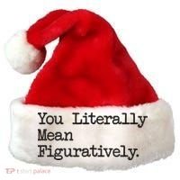 You Literally Mean Figuratively Funny Saying Quote Santa Hat thumb 0