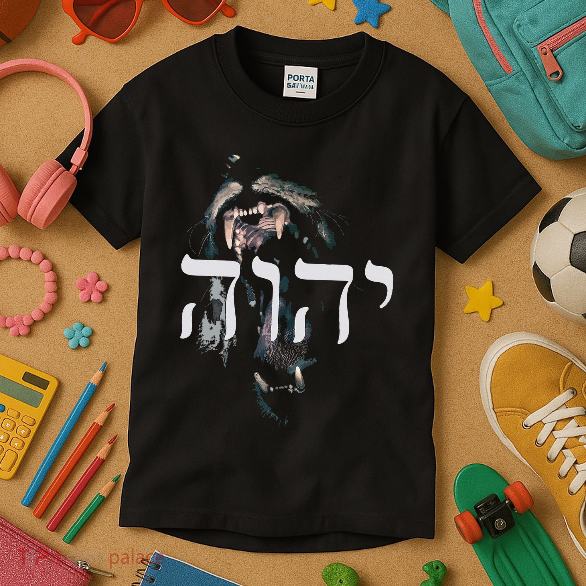 Yhwh Lion Of Judah Yahweh In Hebrew Kids T-Shirt