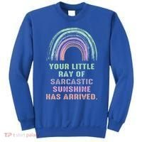 Your Little Ray Of Sarcastic Sunshine Has Arrived Rainbow  Sweatshirt thumb 0