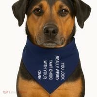 You Look Really Weird Doing That With Your Head Funny Text USA-Made Doggie Bandana thumb 1