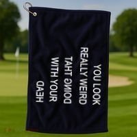 You Look Really Weird Doing That With Your Head Funny Text Golf Towel thumb 1