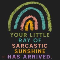 Your Little Ray Of Sarcastic Sunshine Has Arrived Rainbow Funny Beanie thumb 2