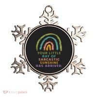 Your Little Ray Of Sarcastic Sunshine Has Arrived Rainbow Funny Ornament thumb 0