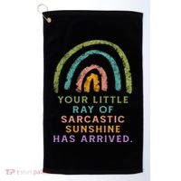Your Little Ray Of Sarcastic Sunshine Has Arrived Rainbow Funny Golf Towel thumb 0