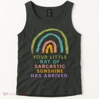 Your Little Ray Of Sarcastic Sunshine Has Arrived Rainbow Funny Tank Top thumb 2