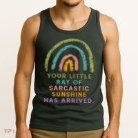 Your Little Ray Of Sarcastic Sunshine Has Arrived Rainbow Funny Tank Top thumb 3