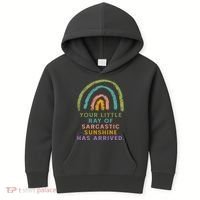 Your Little Ray Of Sarcastic Sunshine Has Arrived Rainbow Funny Kids Hoodie thumb 0