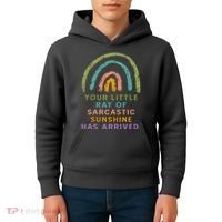 Your Little Ray Of Sarcastic Sunshine Has Arrived Rainbow Funny Kids Hoodie thumb 4