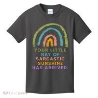Your Little Ray Of Sarcastic Sunshine Has Arrived Rainbow Funny Kids T-Shirt thumb 0