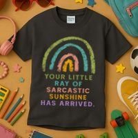 Your Little Ray Of Sarcastic Sunshine Has Arrived Rainbow Funny Kids T-Shirt thumb 3