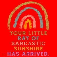 Your Little Ray Of Sarcastic Sunshine Has Arrived Rainbow Funny Santa Hat thumb 1