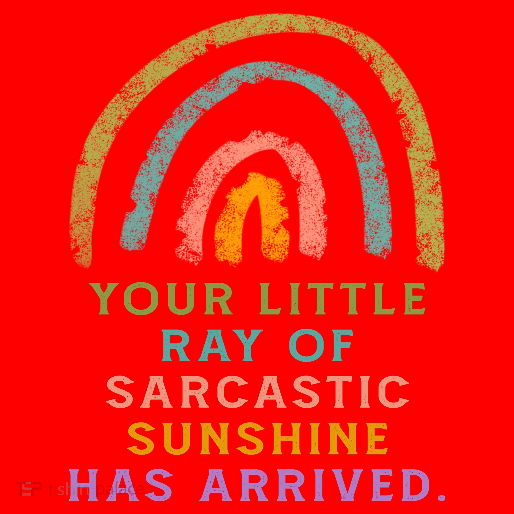Your Little Ray Of Sarcastic Sunshine Has Arrived Rainbow Funny Santa Hat