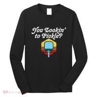 You Lookin To Pickle Pickleball Retro 80s Fit2serve Long Sleeve Shirt thumb 0