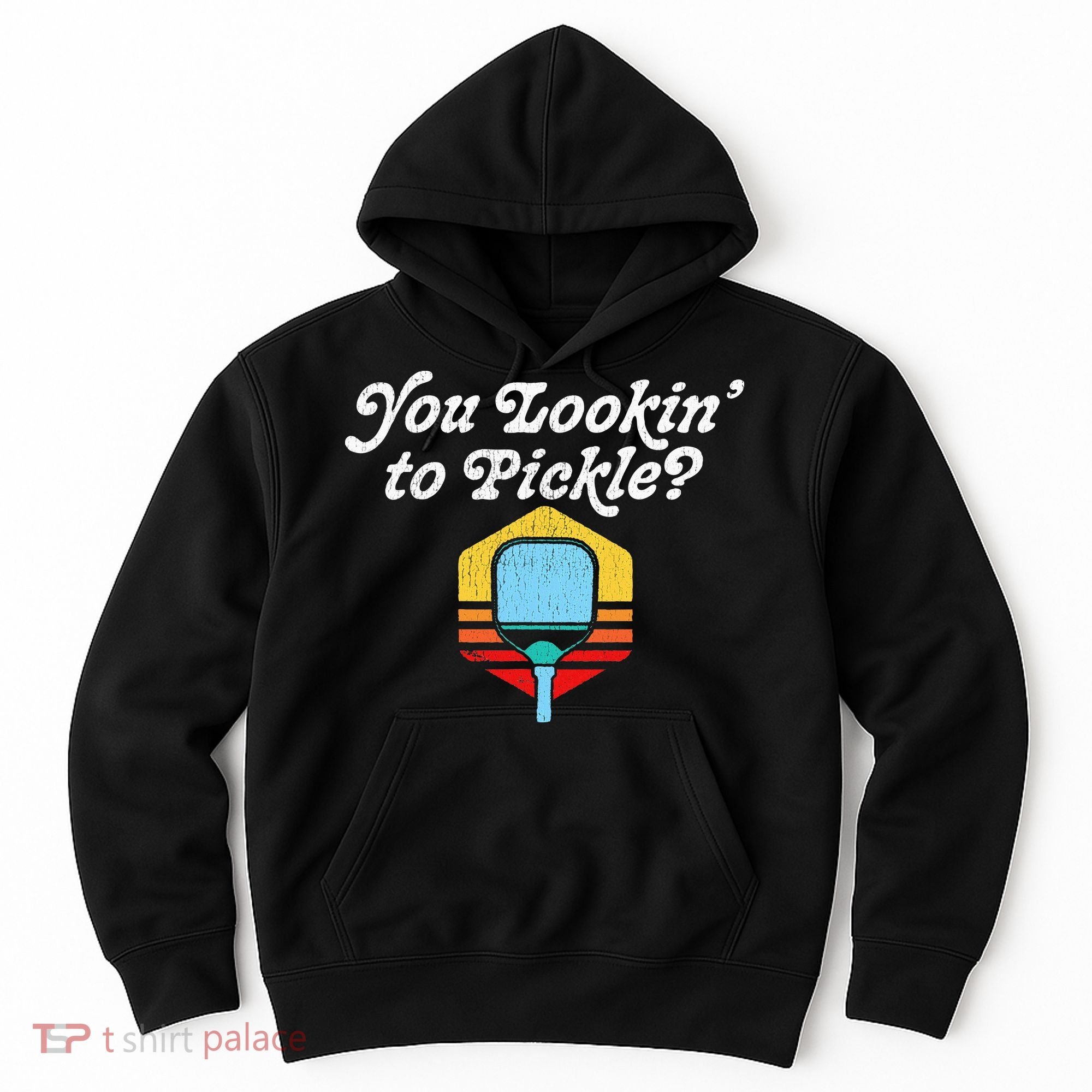 You Lookin To Pickle Pickleball Retro 80s Hoodie
