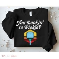 You Lookin To Pickle Pickleball Retro 80s Sweatshirt thumb 2