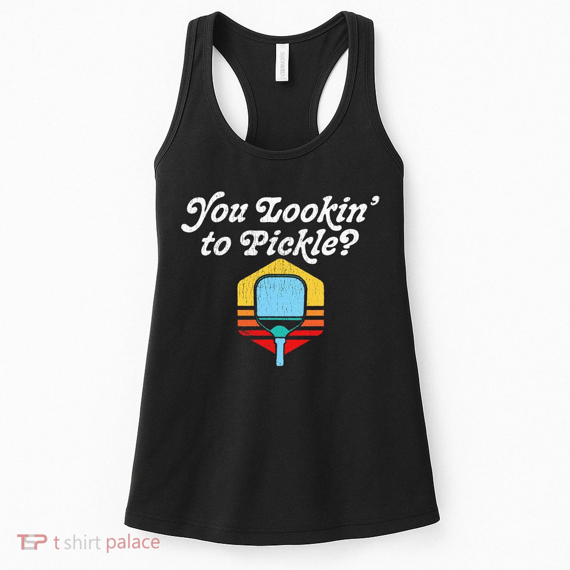 You Lookin To Pickle Pickleball Retro 80s Women's Tank Top