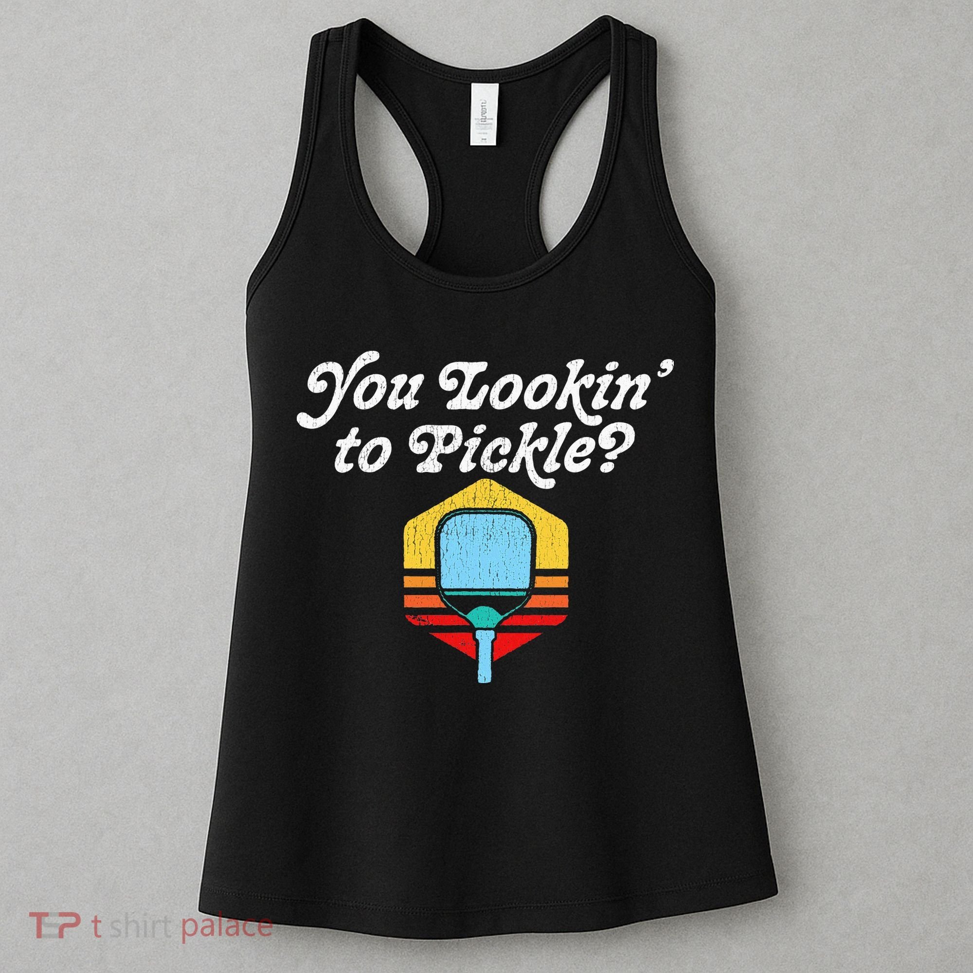 You Lookin To Pickle Pickleball Retro 80s Women's Tank Top