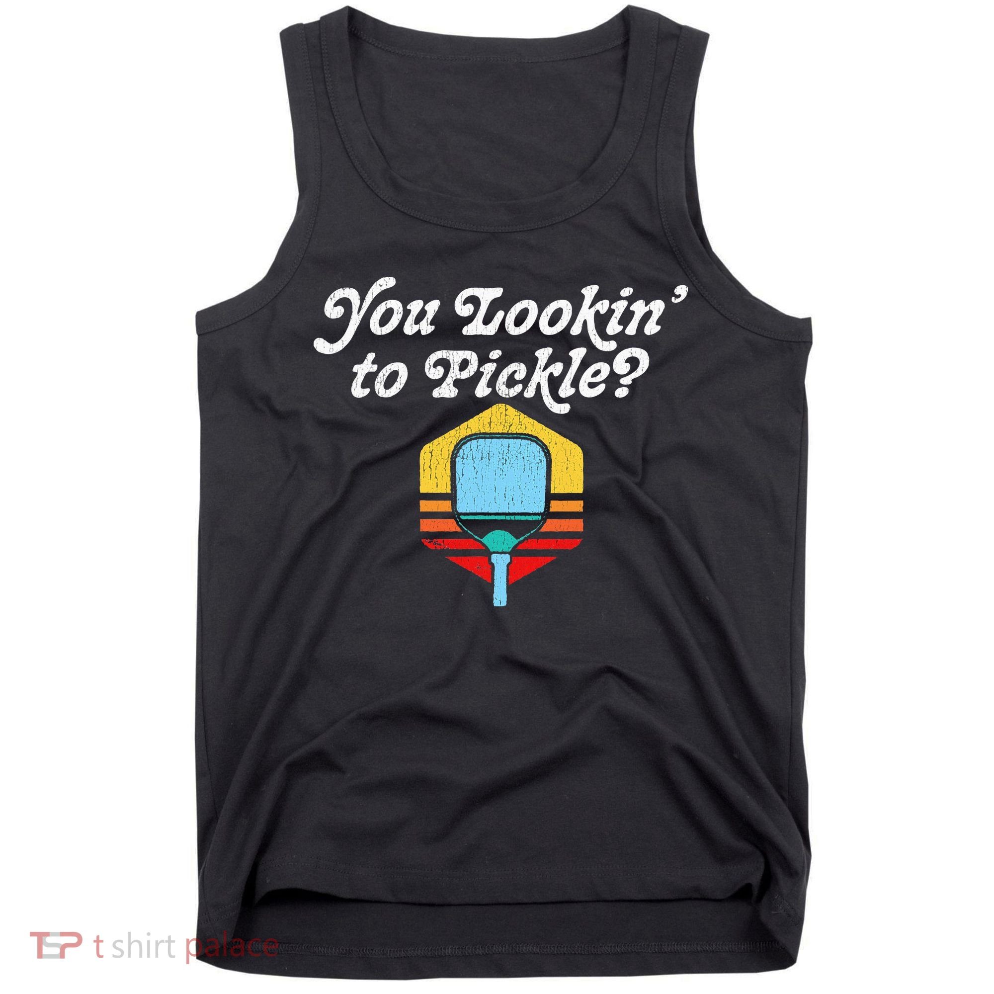 You Lookin To Pickle Pickleball Retro 80s Tank Top