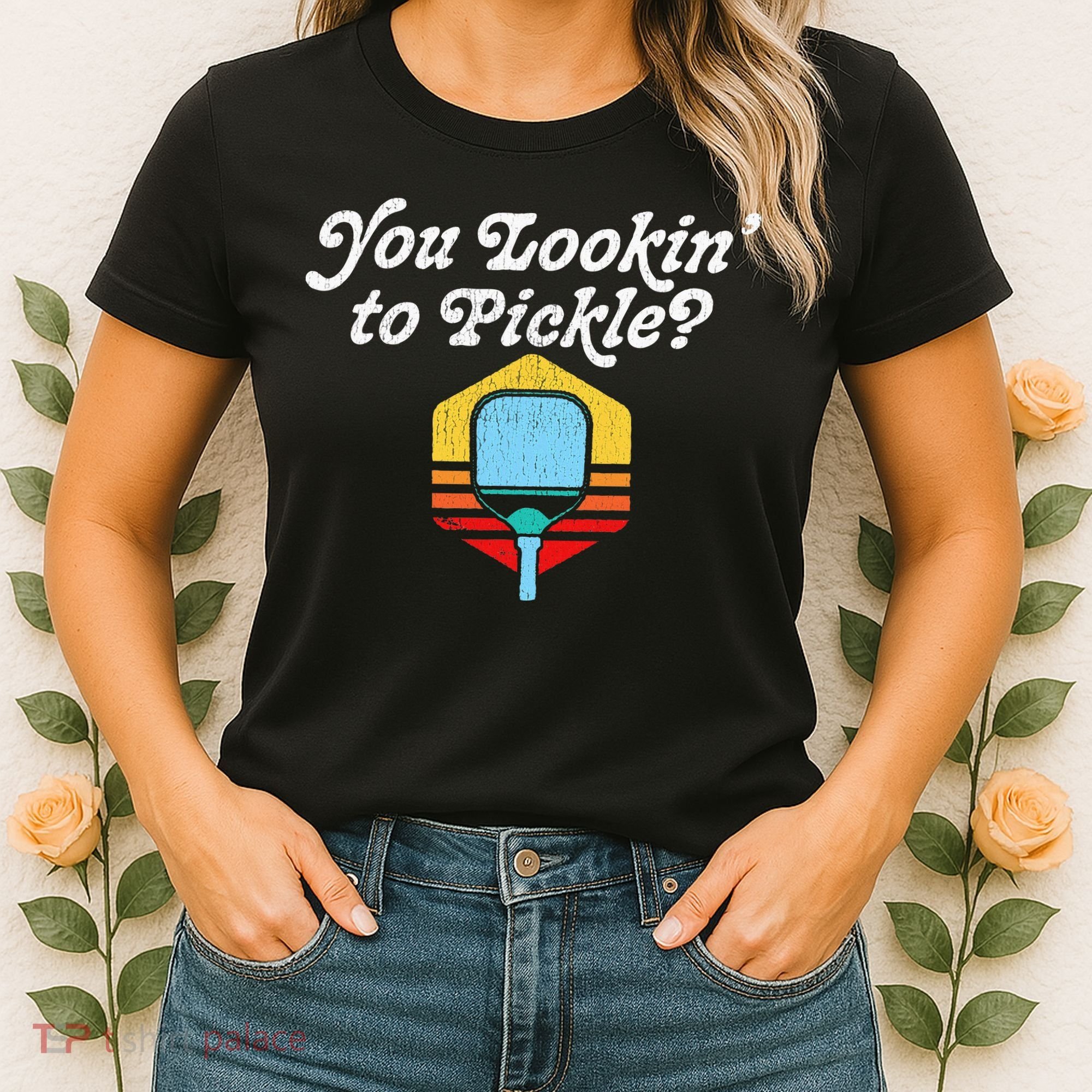 You Lookin To Pickle Pickleball Retro 80s Women's T-Shirt