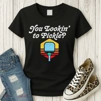 You Lookin To Pickle Pickleball Retro 80s Women's T-Shirt thumb 3