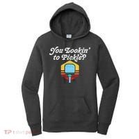 You Lookin To Pickle Pickleball Retro 80s Women's Hoodie thumb 0