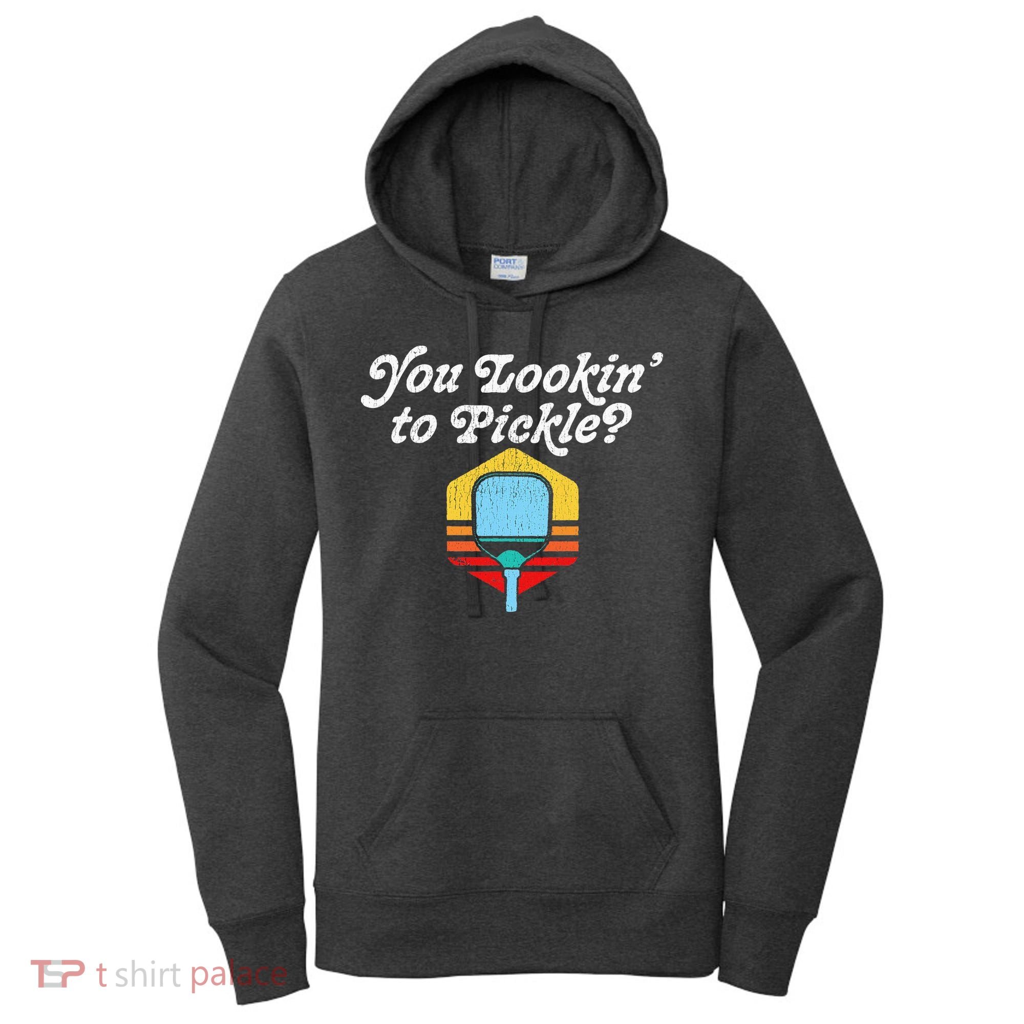 You Lookin To Pickle Pickleball Retro 80s Women's Hoodie