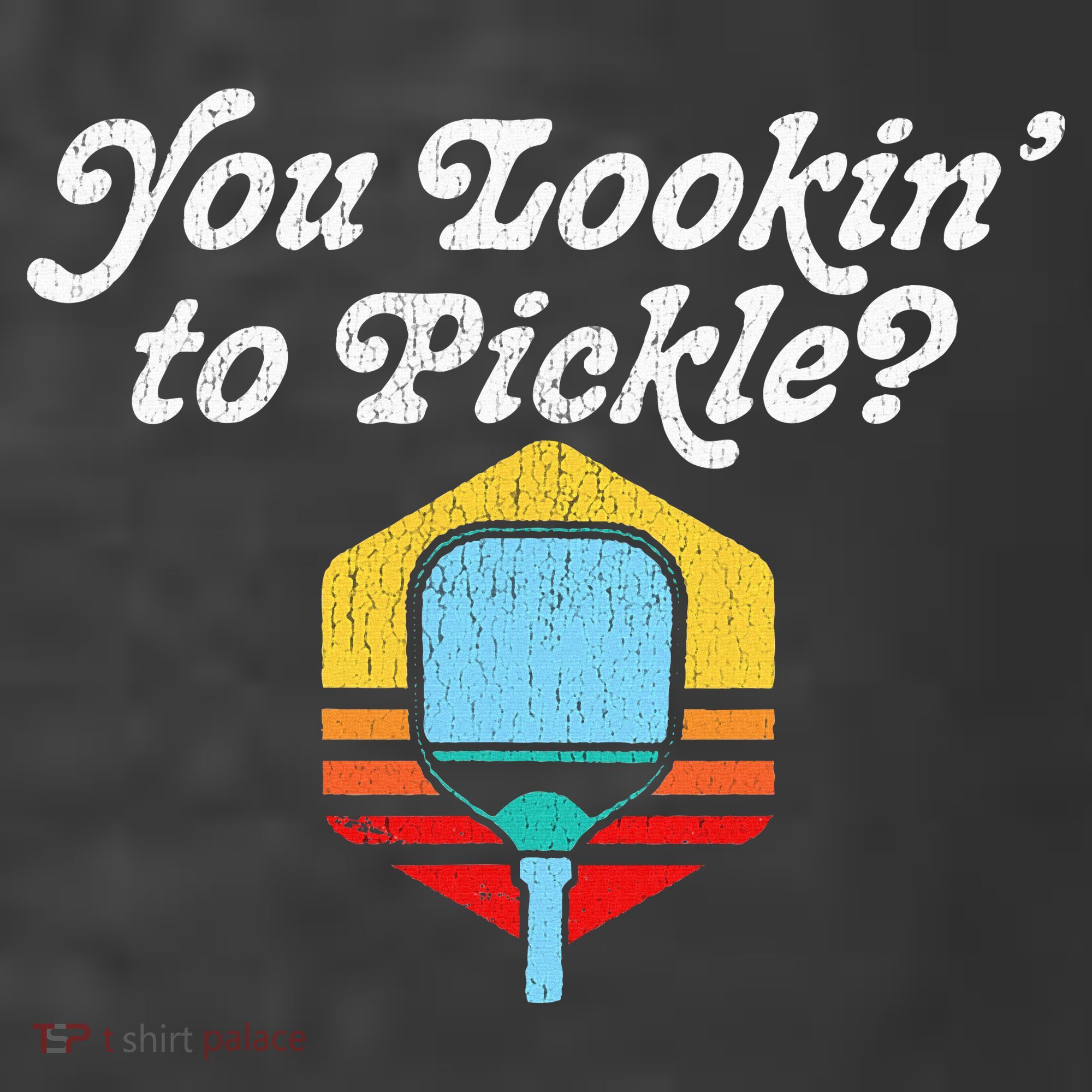 You Lookin To Pickle Pickleball Retro 80s Kids T-Shirt