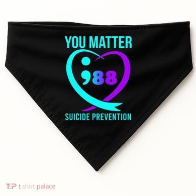 You Matter 988 Suicide Prevention Awareneess USA-Made Doggie Bandana