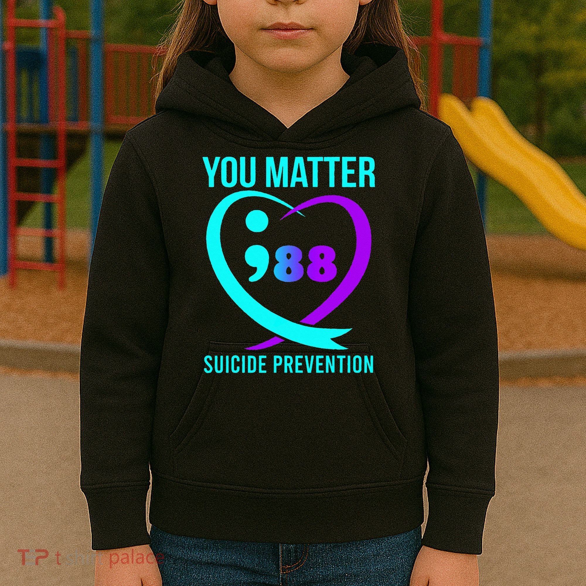 You Matter 988 Suicide Prevention Awareneess Kids Hoodie