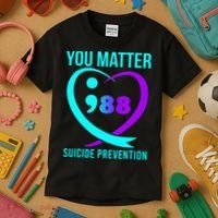 You Matter 988 Suicide Prevention Awareneess Kids T-Shirt thumb 3