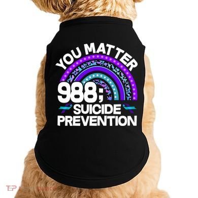 You Matter 988 Semicolon Suicide Prevention Doggie Tank
