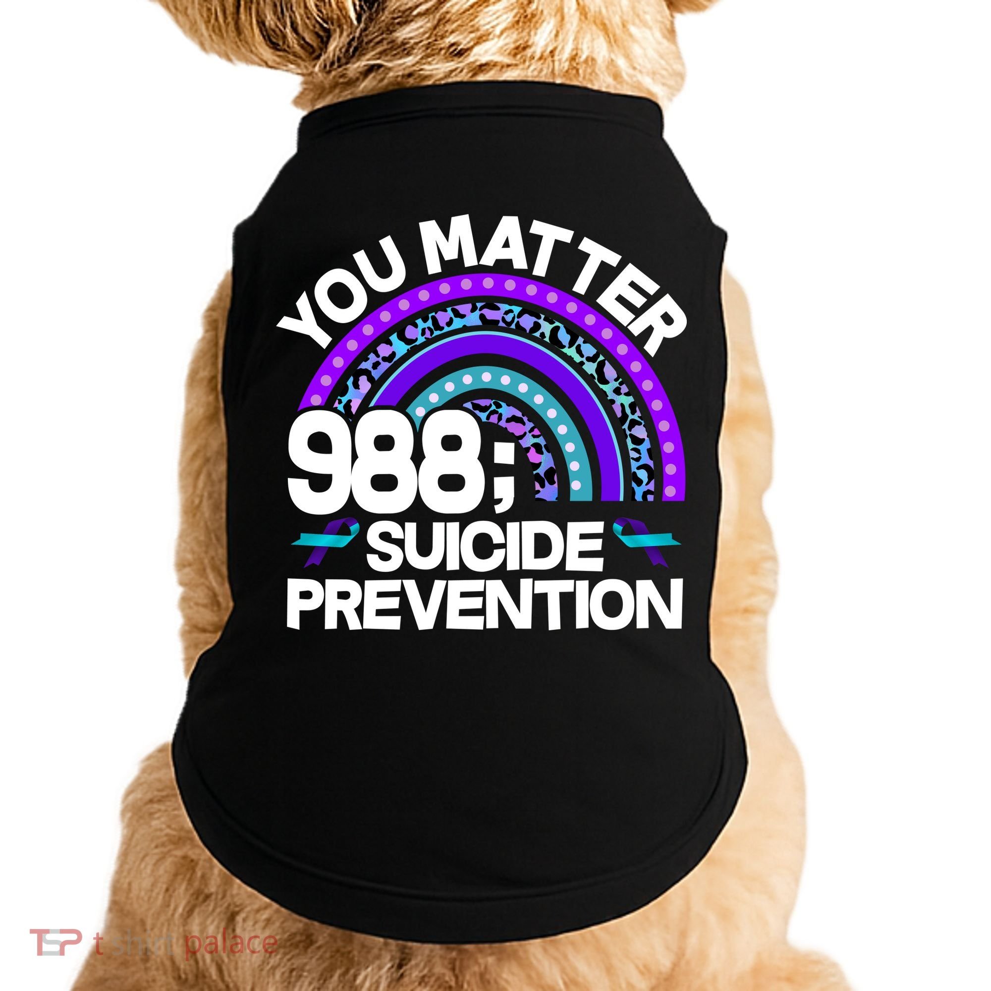 You Matter 988 Semicolon Suicide Prevention Doggie Tank
