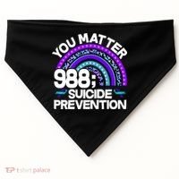 You Matter 988 Semicolon Suicide Prevention USA-Made Doggie Bandana thumb 0