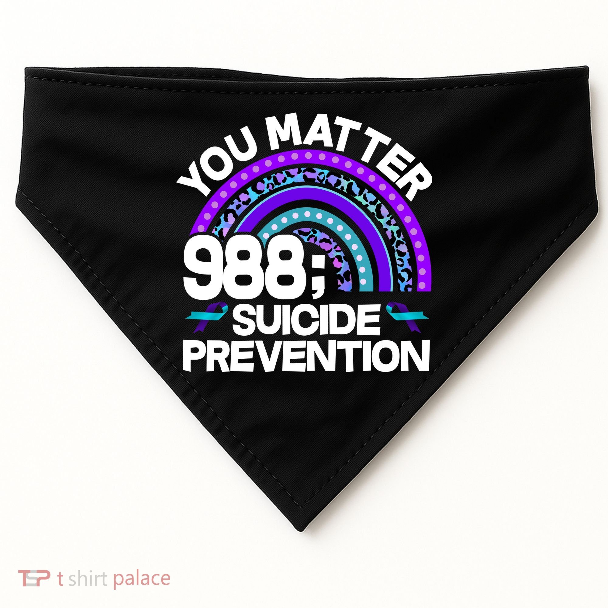 You Matter 988 Semicolon Suicide Prevention USA-Made Doggie Bandana