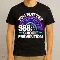 You Matter 988 Semicolon Suicide Prevention T-Shirt thumb 3