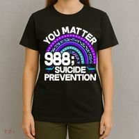 You Matter 988 Semicolon Suicide Prevention T-Shirt thumb 4