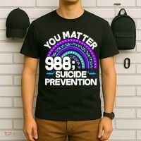 You Matter 988 Semicolon Suicide Prevention T-Shirt thumb 6