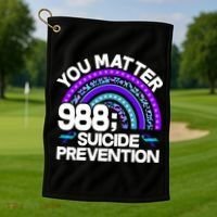 You Matter 988 Semicolon Suicide Prevention Golf Towel thumb 1