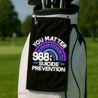 You Matter 988 Semicolon Suicide Prevention Golf Towel thumb 2